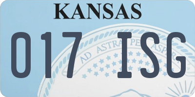 KS license plate 017ISG
