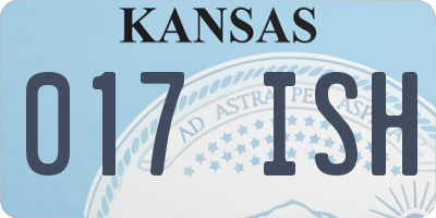 KS license plate 017ISH