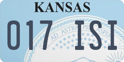 KS license plate 017ISI