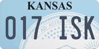KS license plate 017ISK