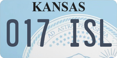KS license plate 017ISL