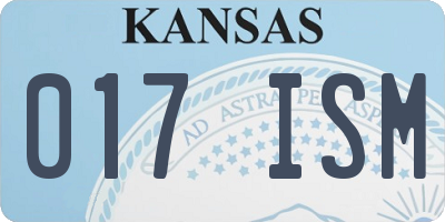 KS license plate 017ISM