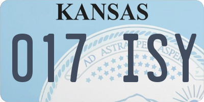 KS license plate 017ISY