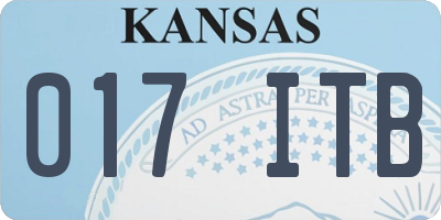 KS license plate 017ITB