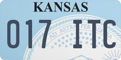 KS license plate 017ITC