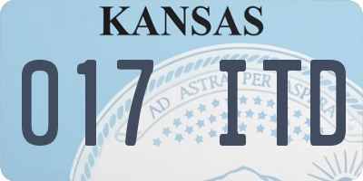 KS license plate 017ITD