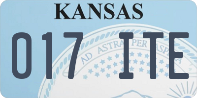 KS license plate 017ITE