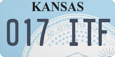 KS license plate 017ITF