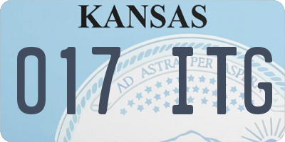 KS license plate 017ITG