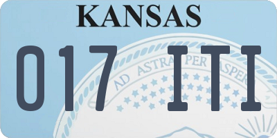 KS license plate 017ITI