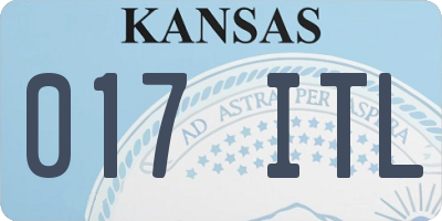KS license plate 017ITL