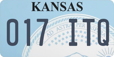 KS license plate 017ITQ