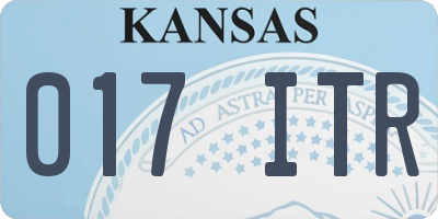 KS license plate 017ITR