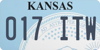 KS license plate 017ITW