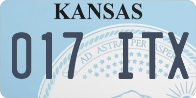 KS license plate 017ITX