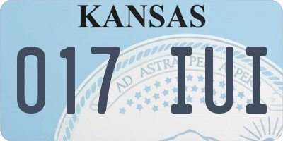 KS license plate 017IUI