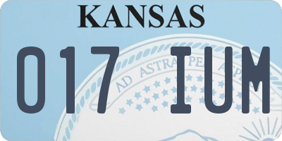 KS license plate 017IUM