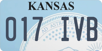KS license plate 017IVB