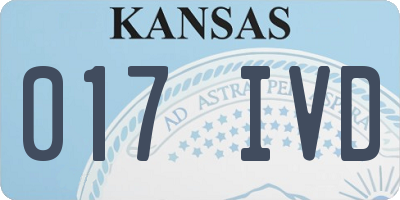 KS license plate 017IVD