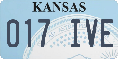 KS license plate 017IVE
