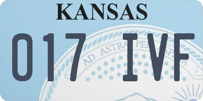 KS license plate 017IVF