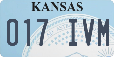 KS license plate 017IVM