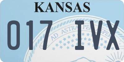 KS license plate 017IVX