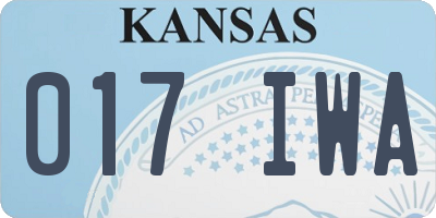 KS license plate 017IWA
