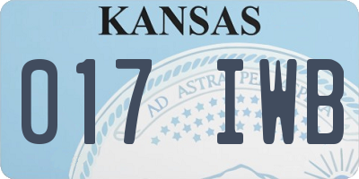 KS license plate 017IWB