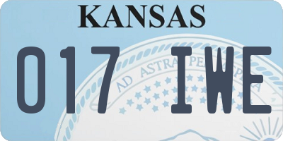 KS license plate 017IWE
