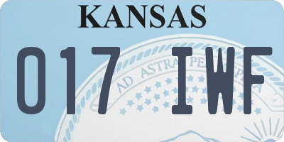 KS license plate 017IWF