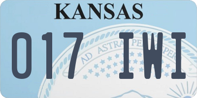 KS license plate 017IWI