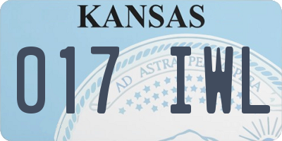 KS license plate 017IWL