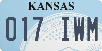 KS license plate 017IWM