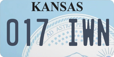 KS license plate 017IWN