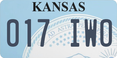 KS license plate 017IWO
