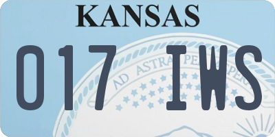KS license plate 017IWS