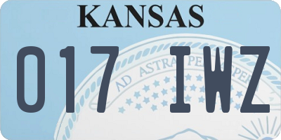 KS license plate 017IWZ