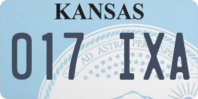 KS license plate 017IXA