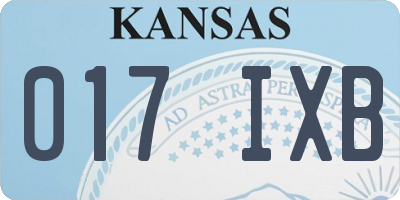 KS license plate 017IXB