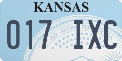 KS license plate 017IXC