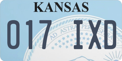 KS license plate 017IXD