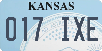 KS license plate 017IXE