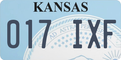 KS license plate 017IXF
