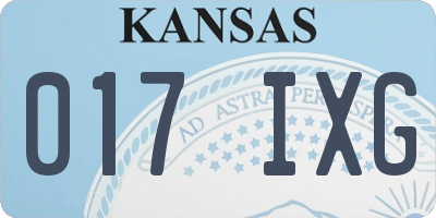 KS license plate 017IXG