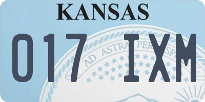 KS license plate 017IXM