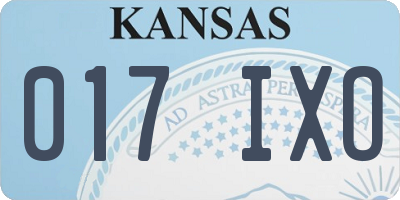 KS license plate 017IXO