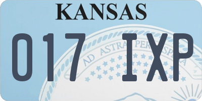 KS license plate 017IXP