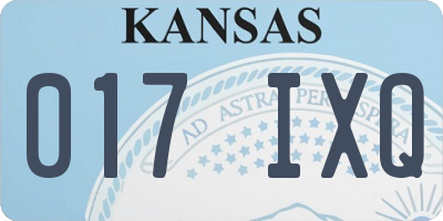 KS license plate 017IXQ