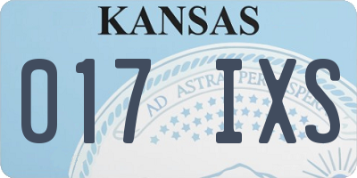 KS license plate 017IXS